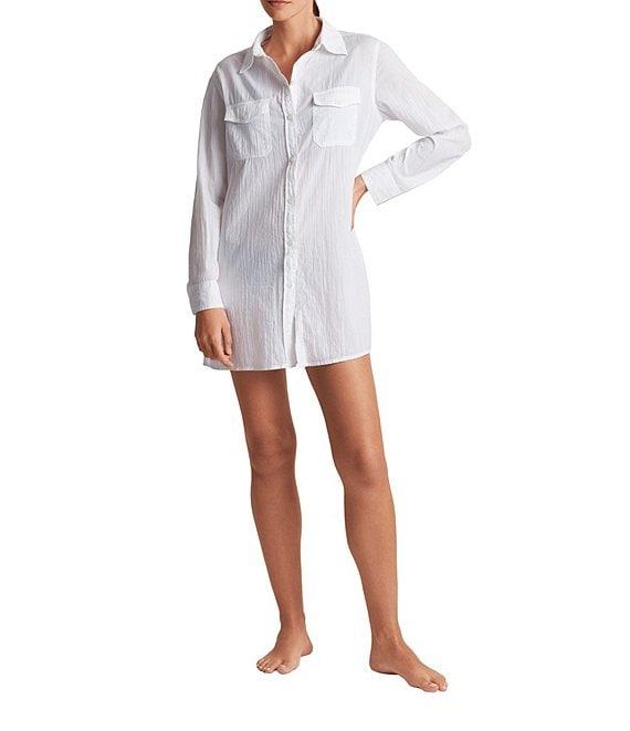 Lauren Ralph Lauren Organic Cotton Classic Camp Swim Cover-Up Shirt Product Image