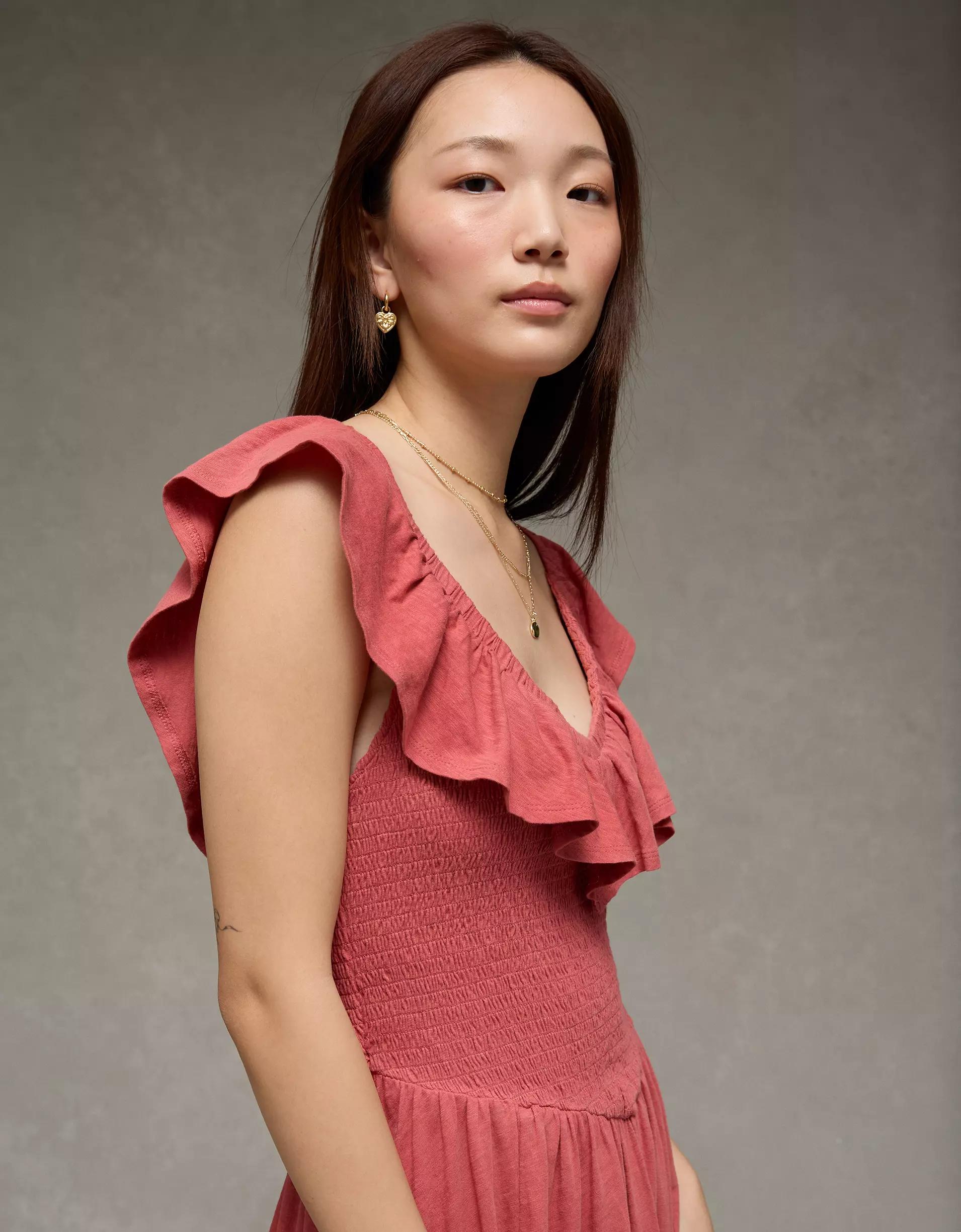 AE Sunchaser Knit Drop Waist Midi Dress Product Image