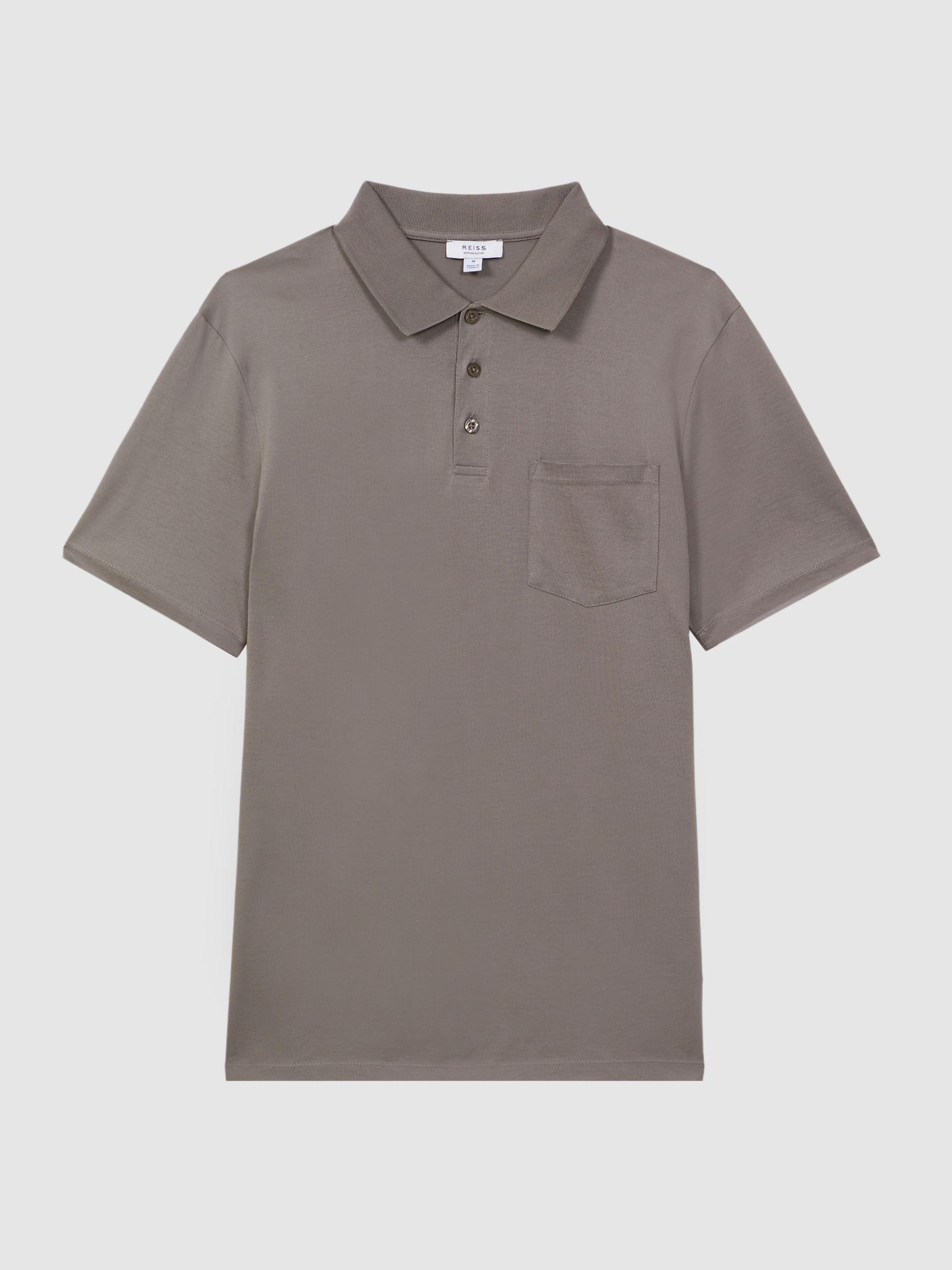 Short Sleeve Polo T-Shirt in Dove Grey Product Image