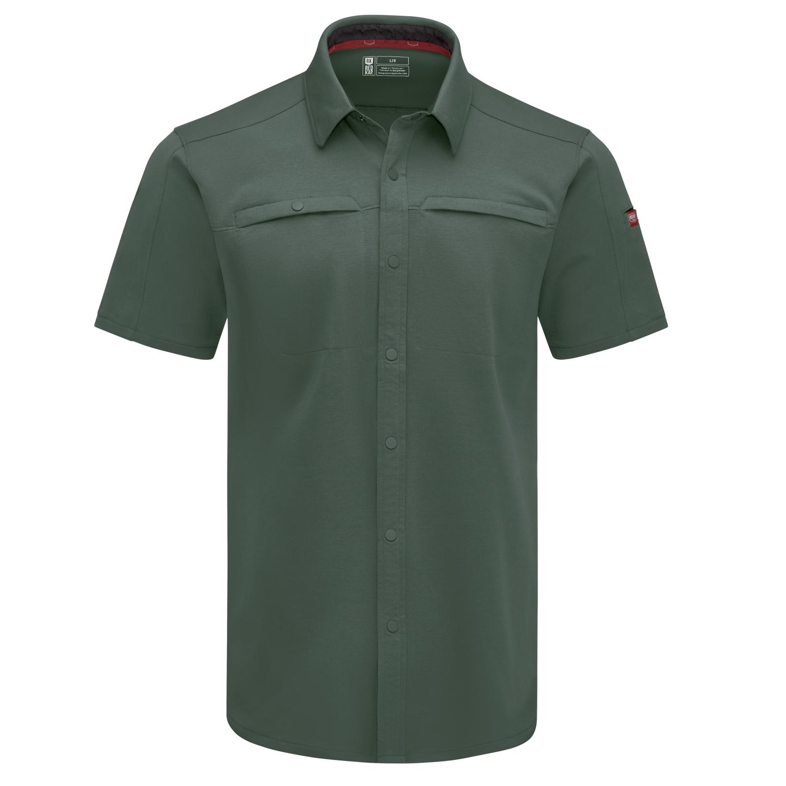 Men's Snap Front Jersey Short Sleeve Work Shirt Product Image