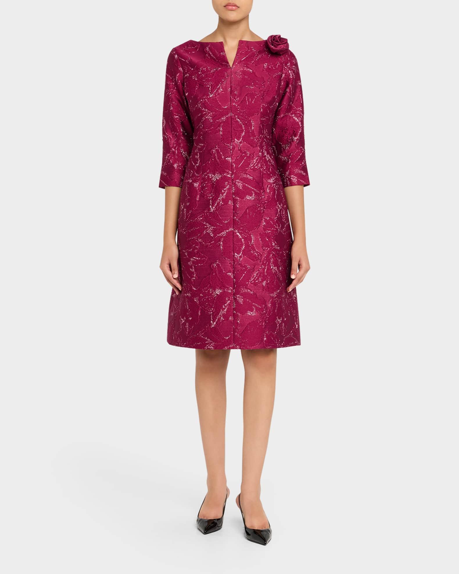 Floral Jacquard Fit-&-Flare Dress Product Image