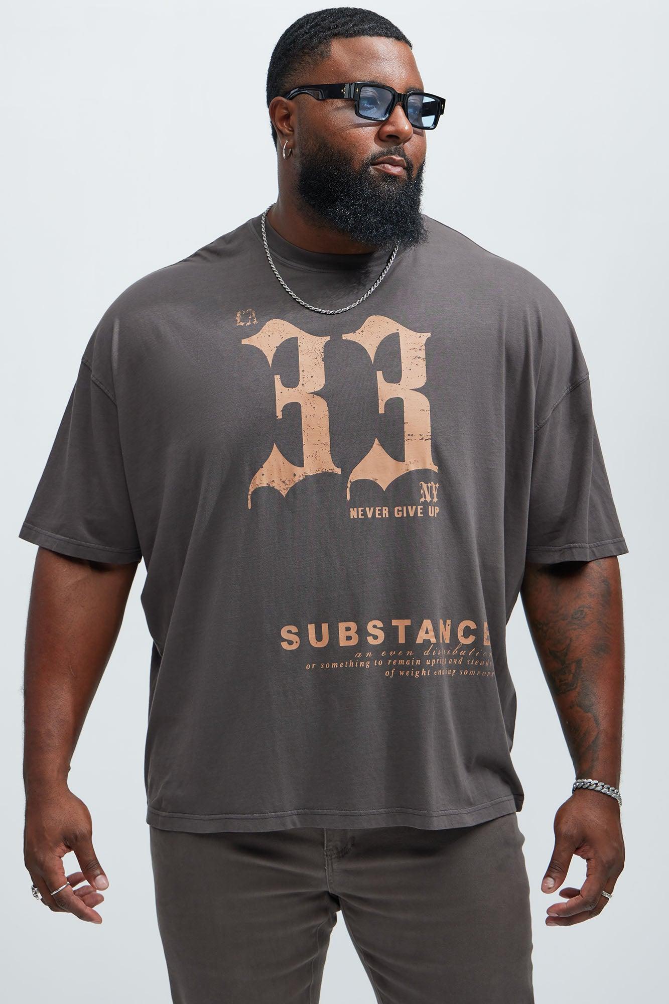 LA NY Substance Oversized Short Sleeve Tee - Charcoal Product Image