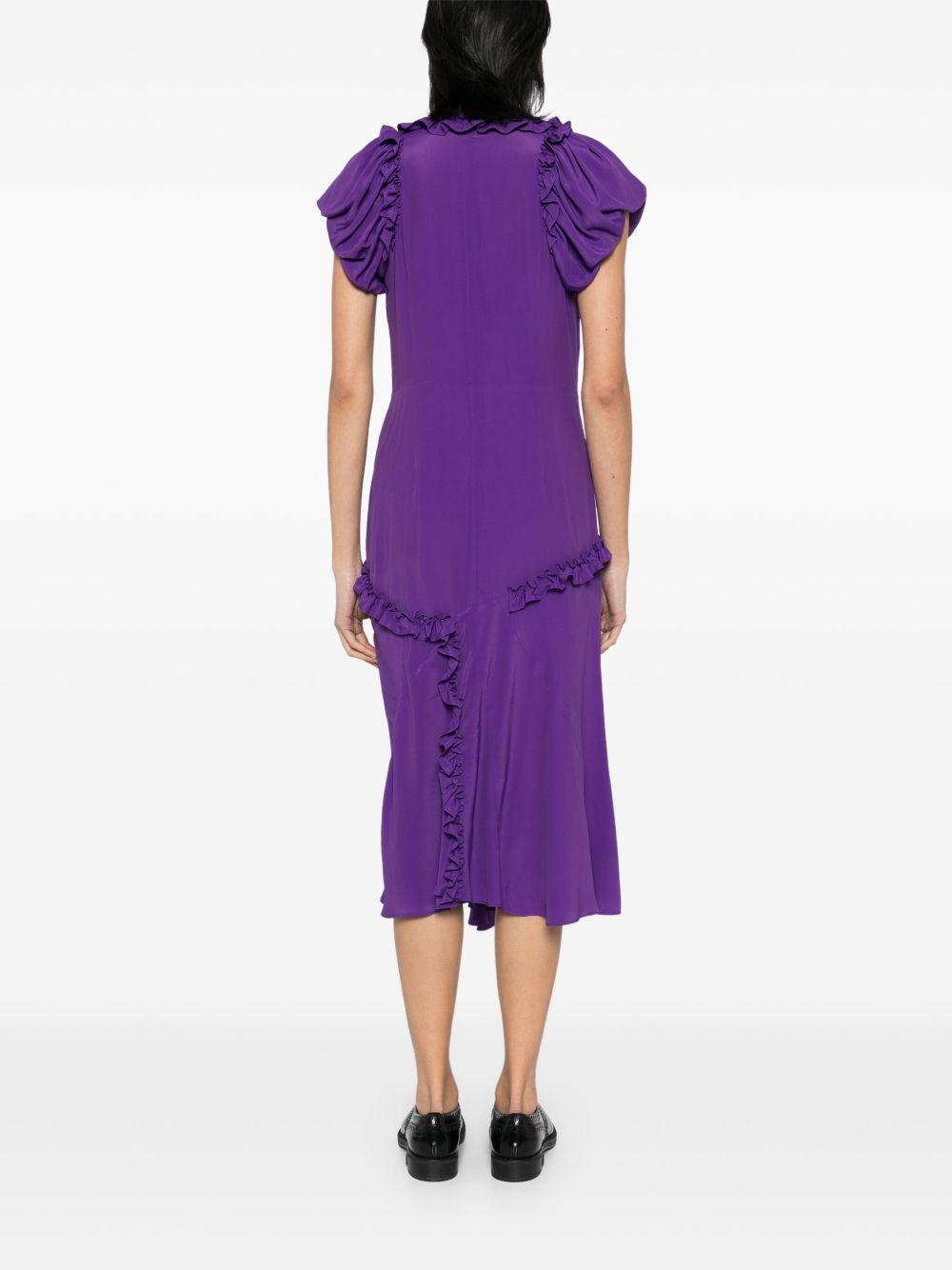 ruffled multi-stitched midi dress Product Image