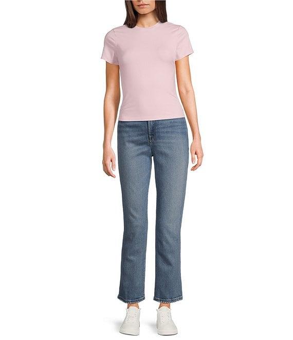 Good American Soft Tech Good Legs Mid Rise Straight Jeans Product Image