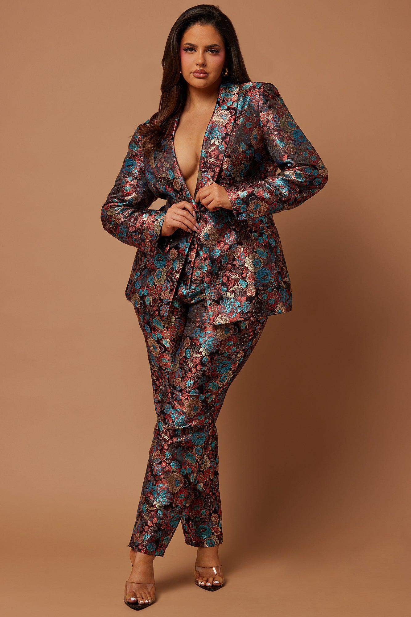 Pretty In Pink Embroidered Suit Set - Black Product Image