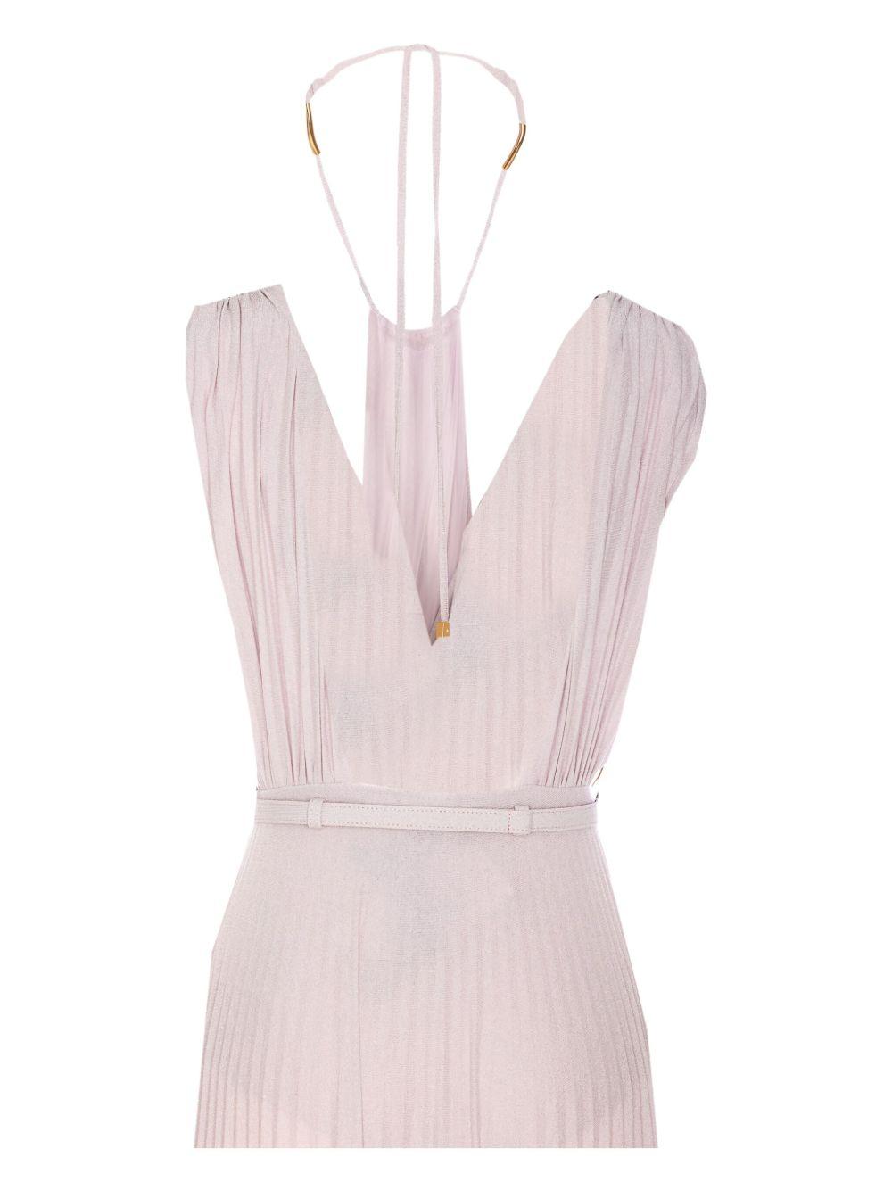 pleated maxi dress with halter neckline Product Image
