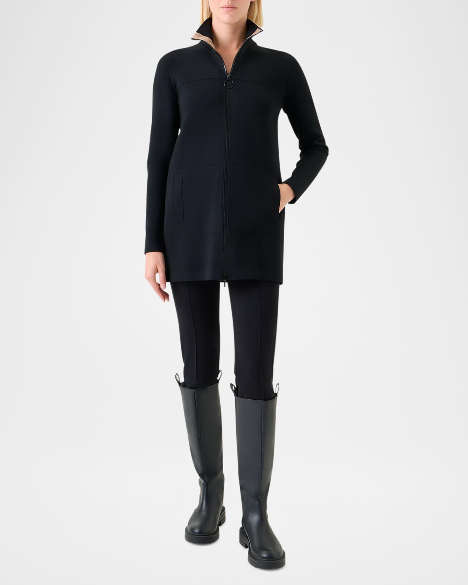 Merino Wool Milano Knit Zip Cardigan Product Image