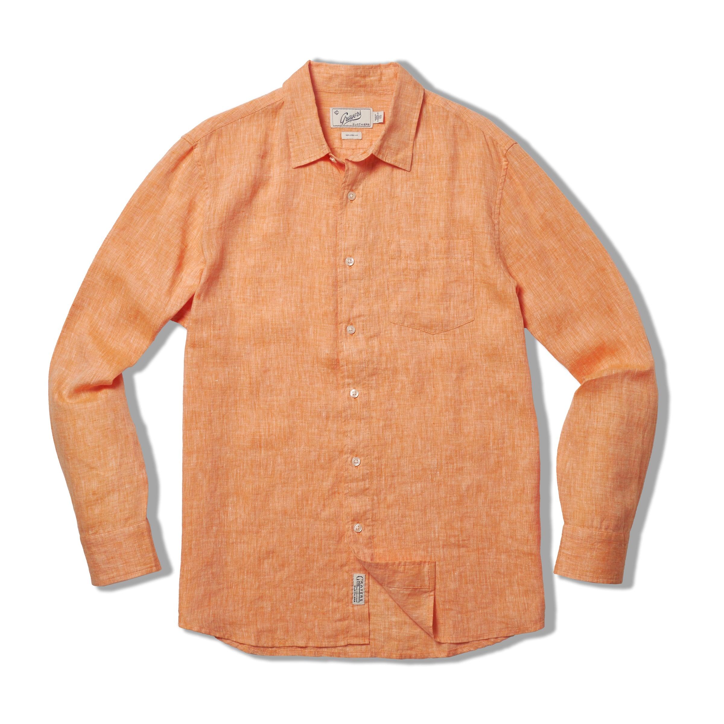 Nantucket Yarn Dyed Linen Shirt - Orange Product Image