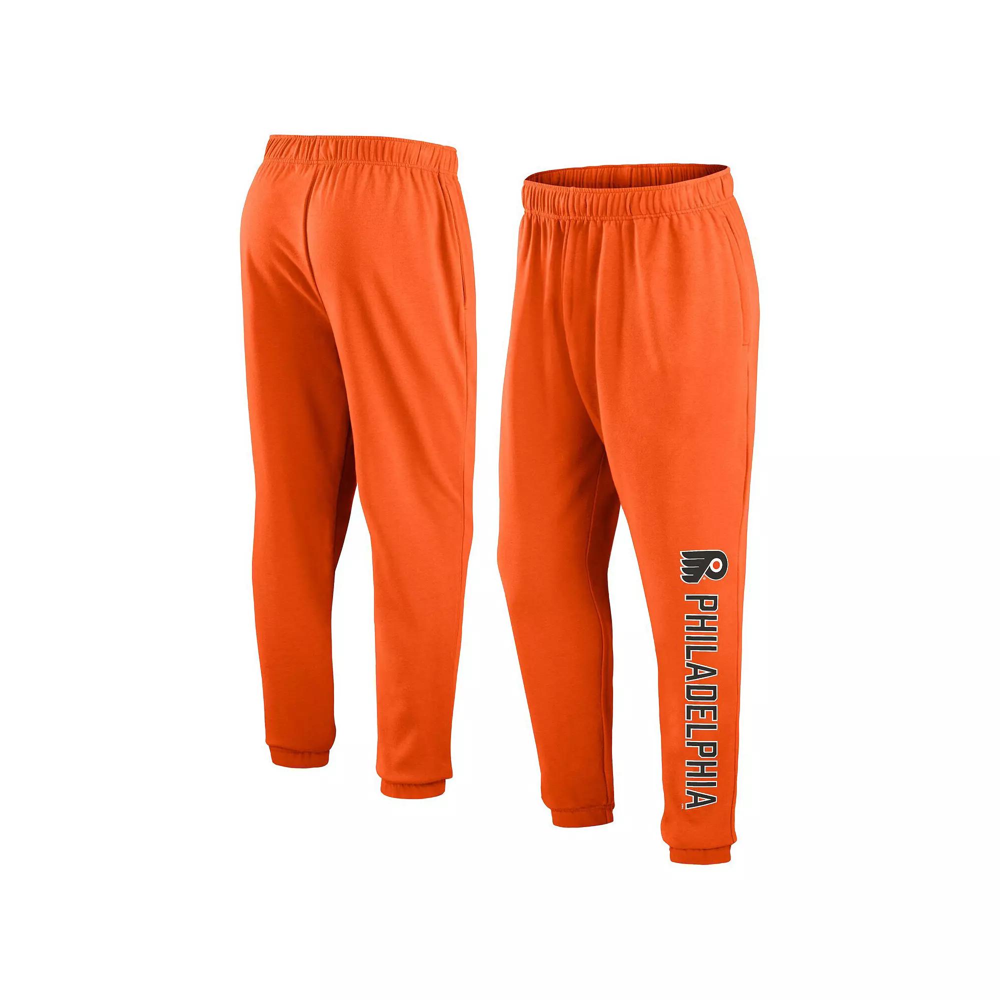 Men's Fanatics Branded Orange Philadelphia Flyers Chop Block Fleece Sweatpants,  Product Image