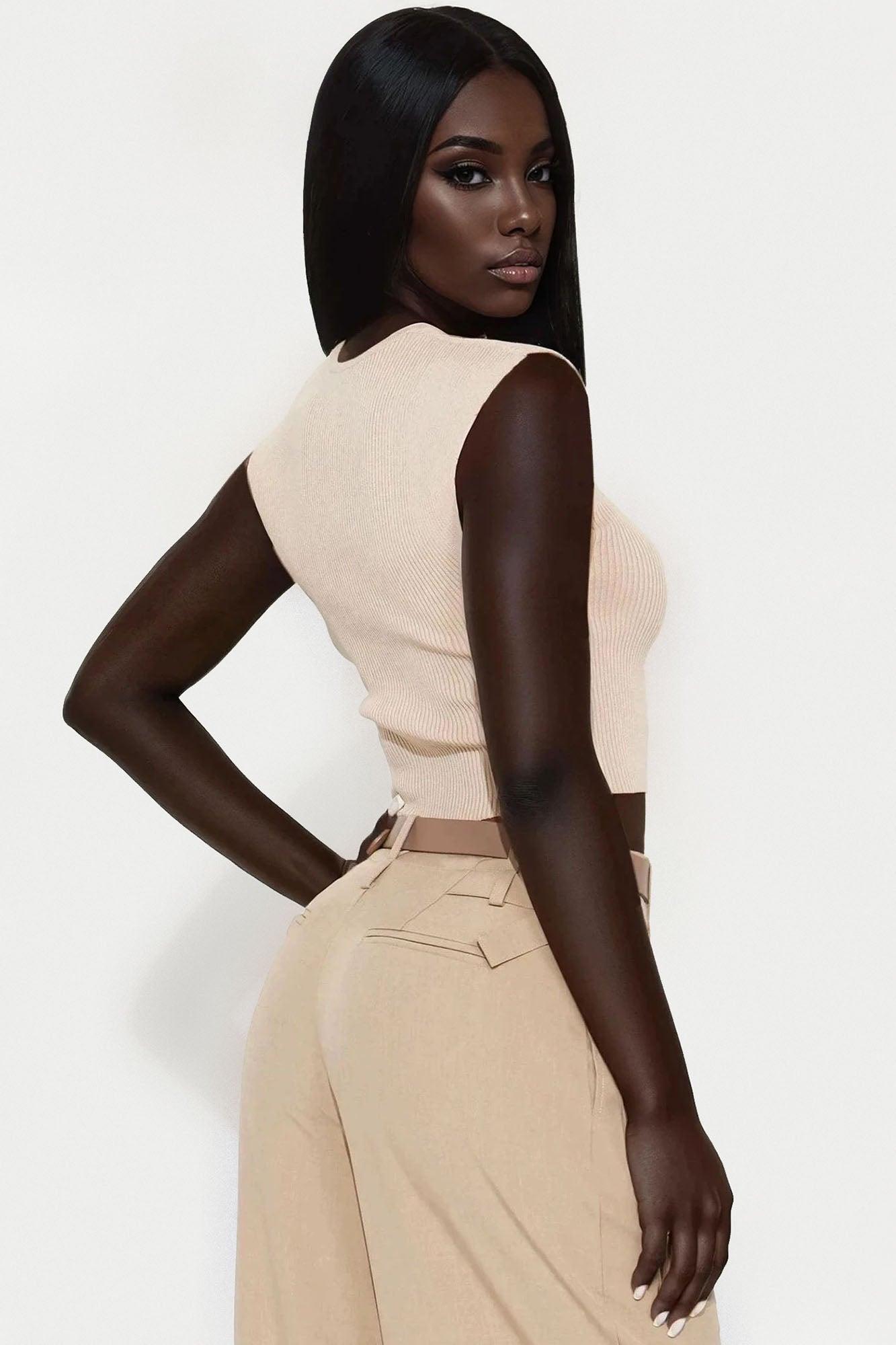 Hug Me Sweater Top - Taupe Female Product Image