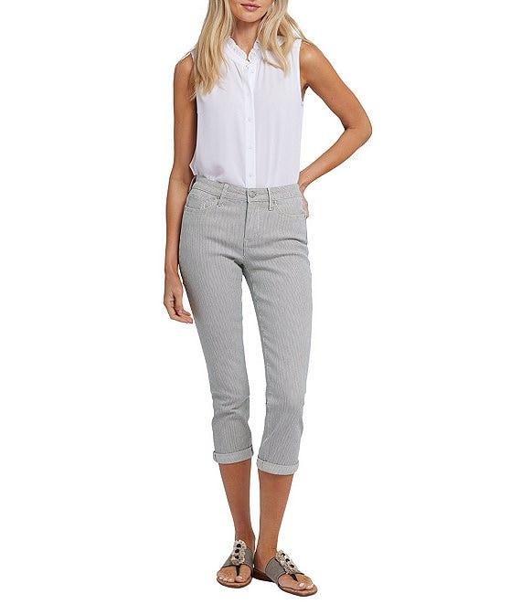 NYDJ Chloe Lift Tuck® Technology Luarca Stripe Slim Leg Cuff Capri Jeans Product Image