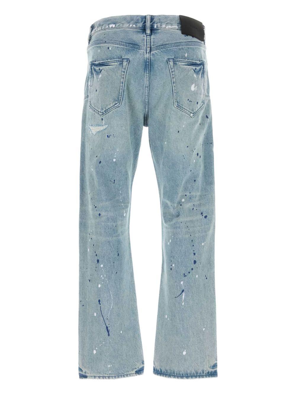 paint-splatter distressed jeans  Product Image
