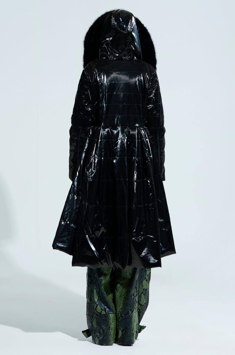 MIDTOWN LIQUID VELVET PEPLUM COAT Product Image