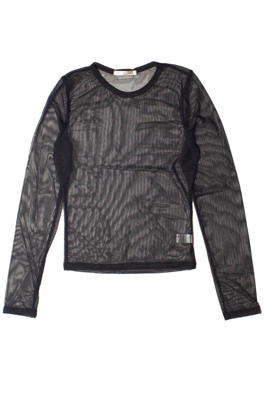 Mesh Crew Neck Long Sleeve Top Product Image