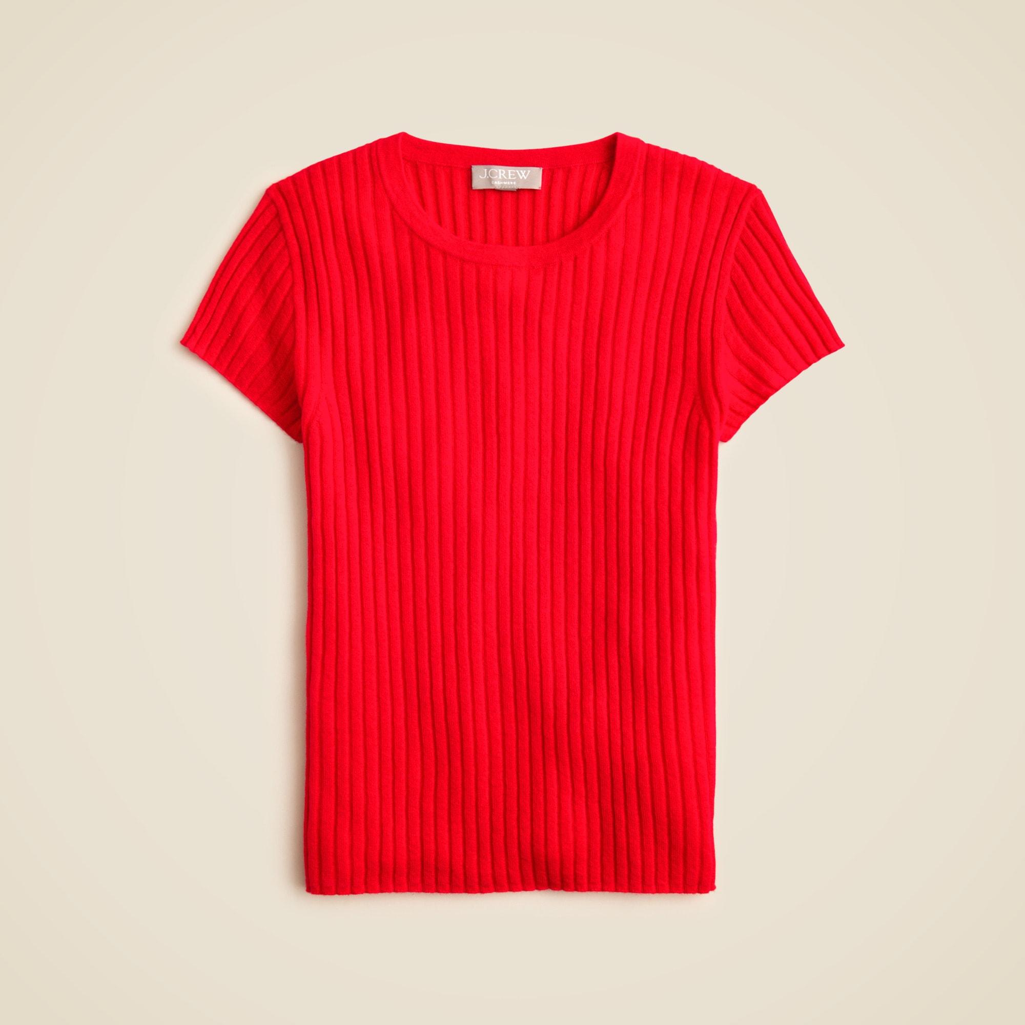 New ribbed featherweight cashmere T-shirt Product Image