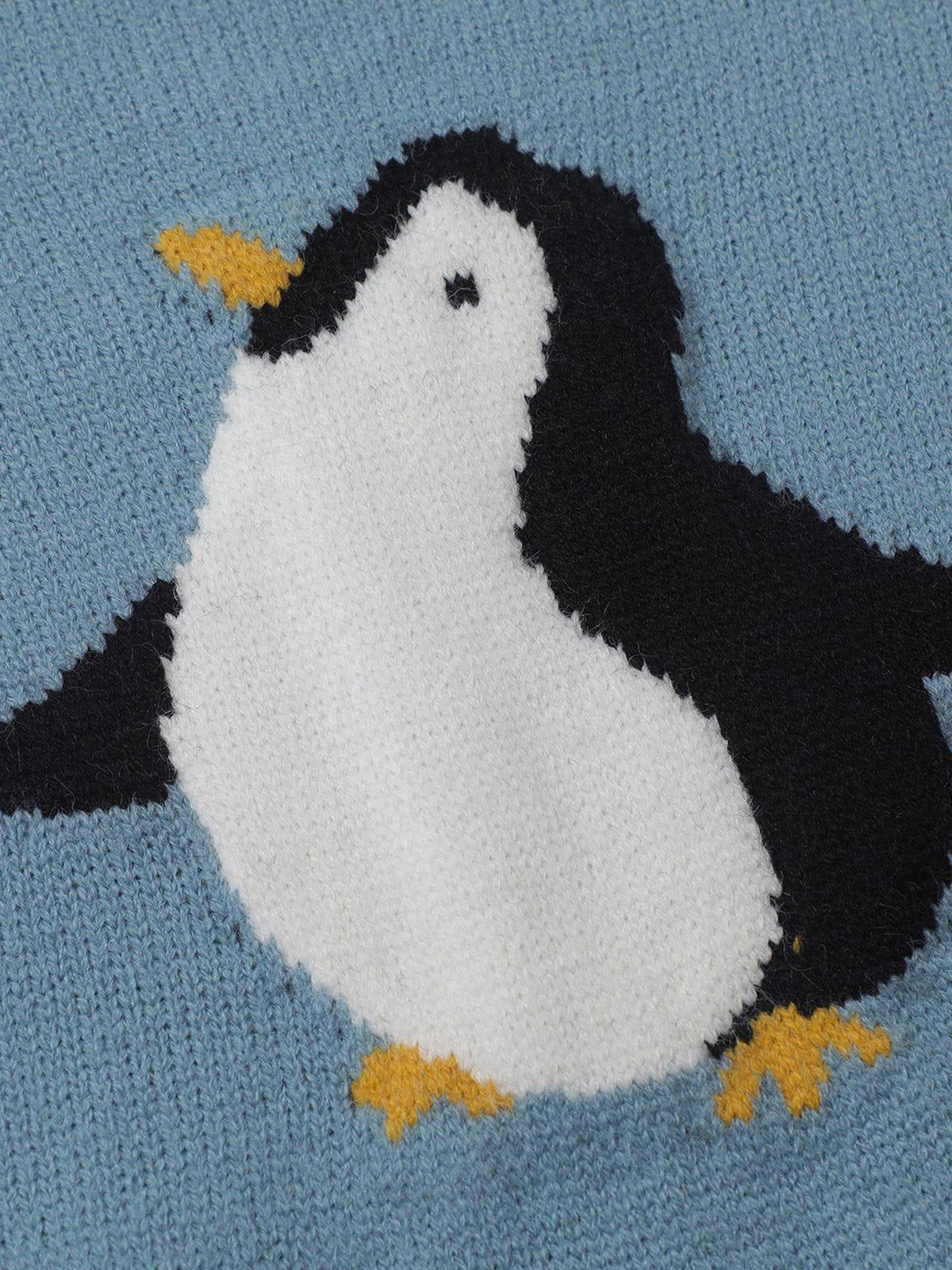 Aelfric Eden Penguin Graphic Cropped Sweater Product Image