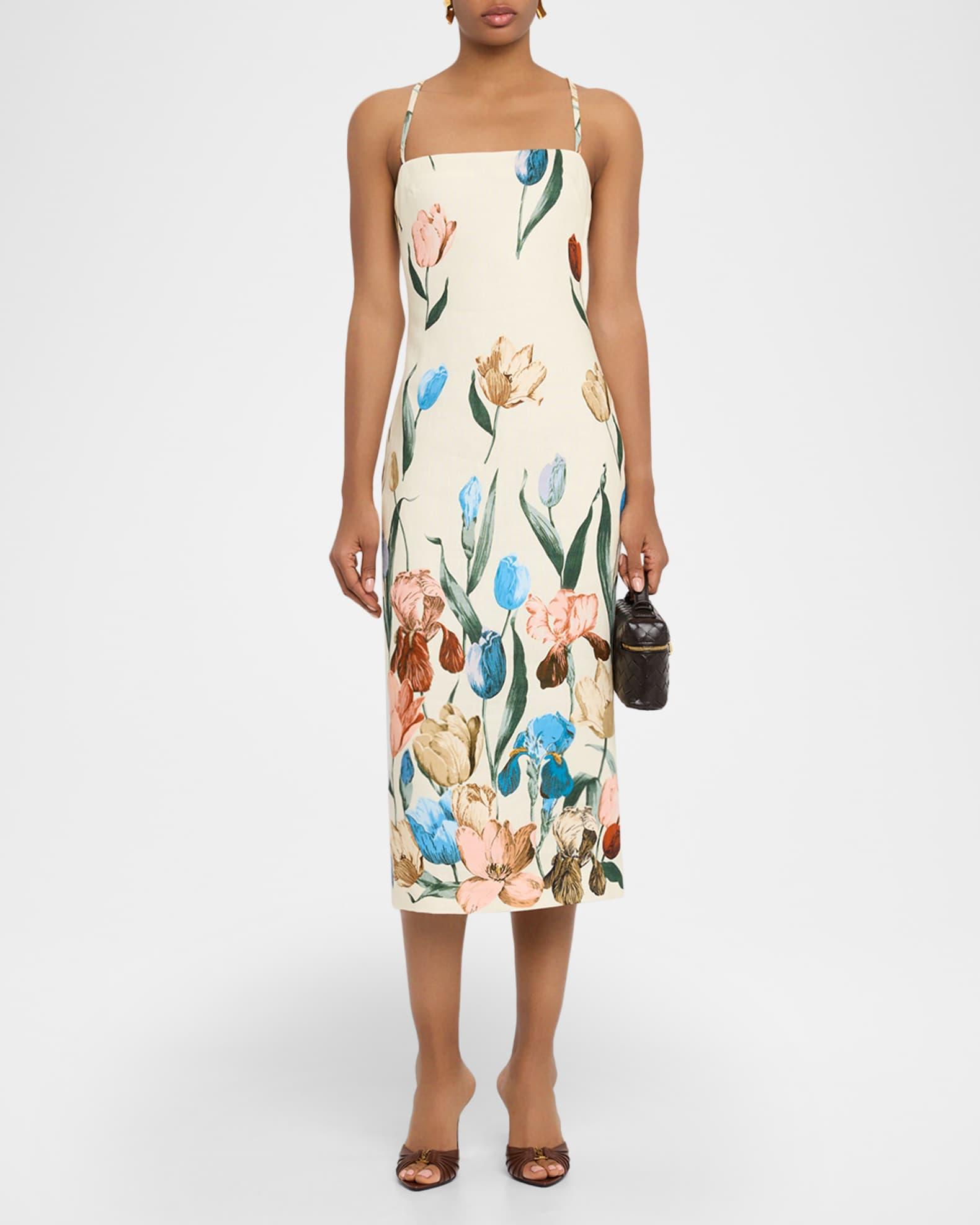 Dria Floral Sleeveless Midi Dress Product Image
