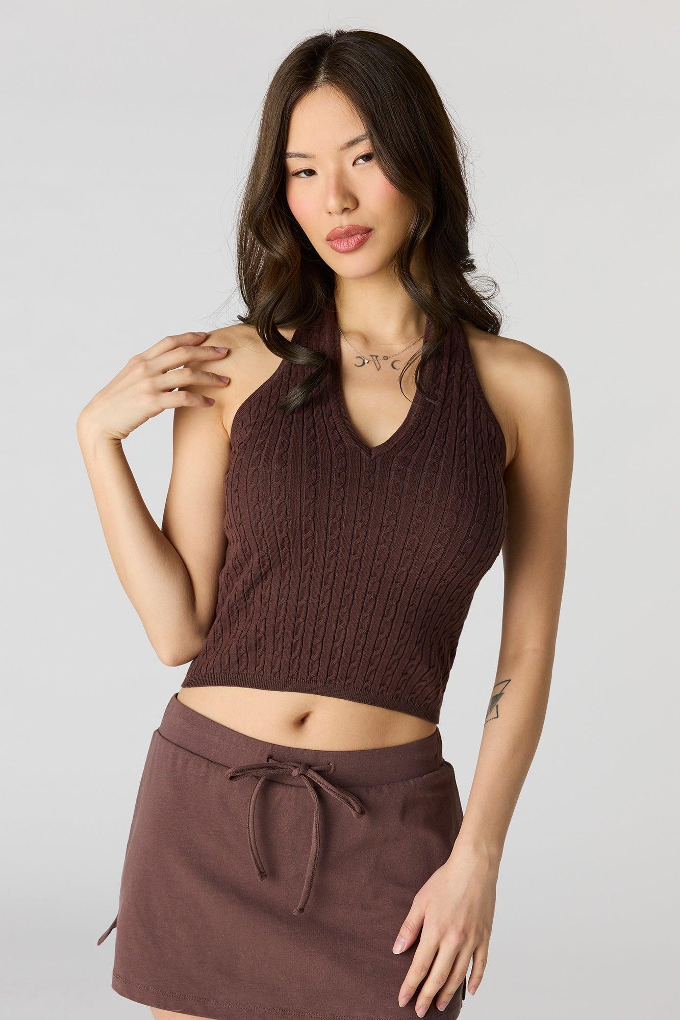 Cable Knit Halter Top Female Product Image