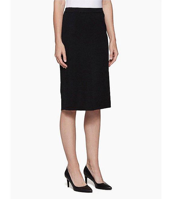 Ming Wang Elastic Waist Straight Knee Length Skirt Product Image