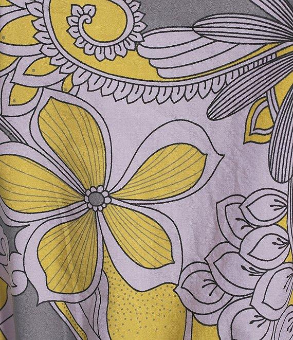 Bryn Walker Organic Poplin Gianna Floral Round Neck Long Sleeve Shirt Product Image