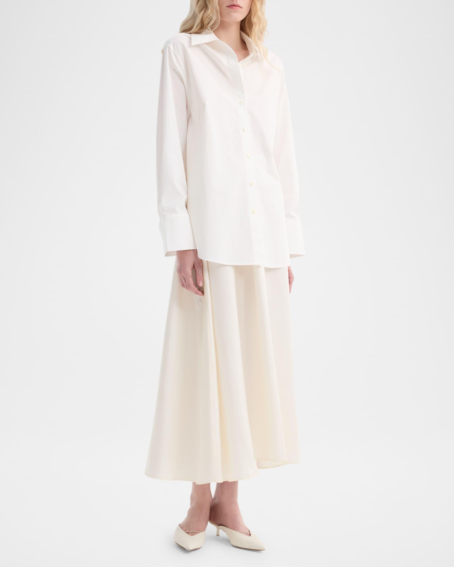 Silk-Poplin Combo Gilet Maxi Dress Product Image