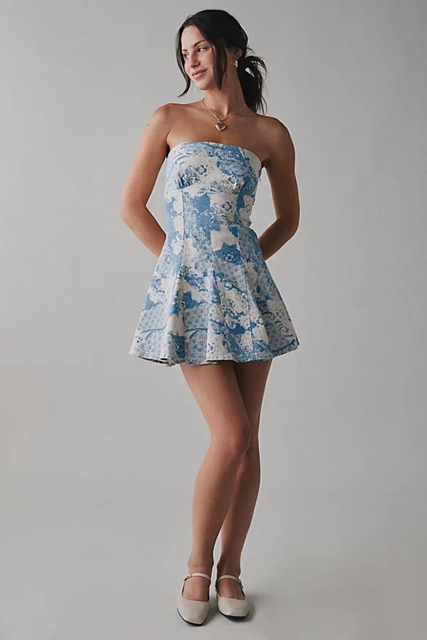 Urban Outfitters UO Angelique Fit-And-Flare Strapless Denim Mini Dress Womens at Urban Outfitters Product Image