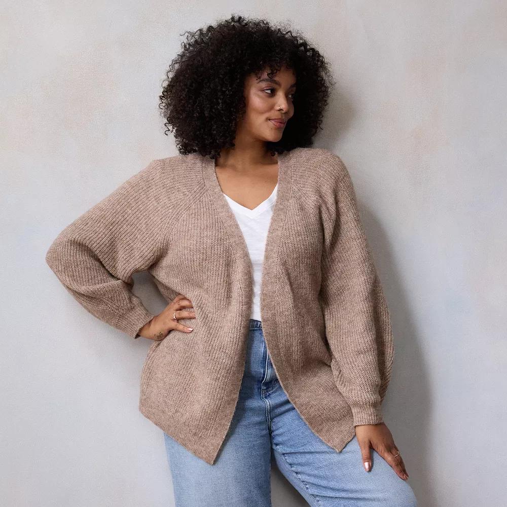 Plus Size LC Lauren Conrad Knitted Sweater, Women's, Size: 3XL, Brown Product Image