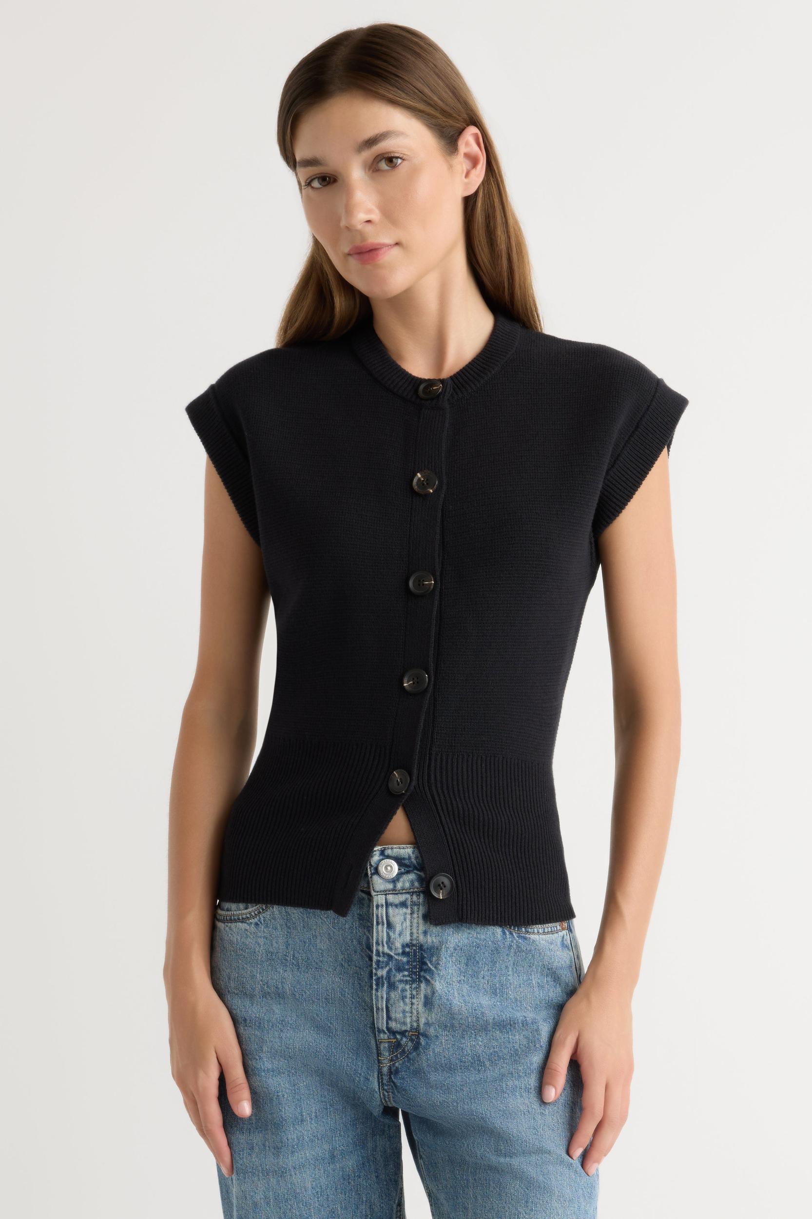 Solea Button Knit Vest Product Image