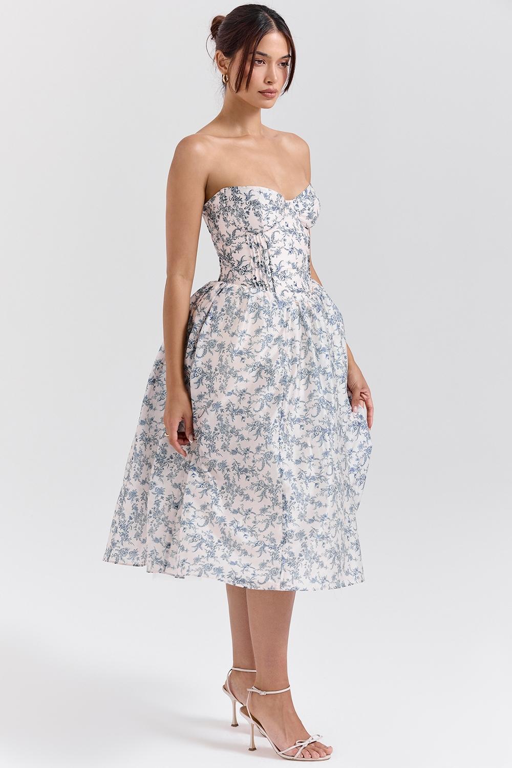 Bennett  english porcelain print strapless sundress Product Image