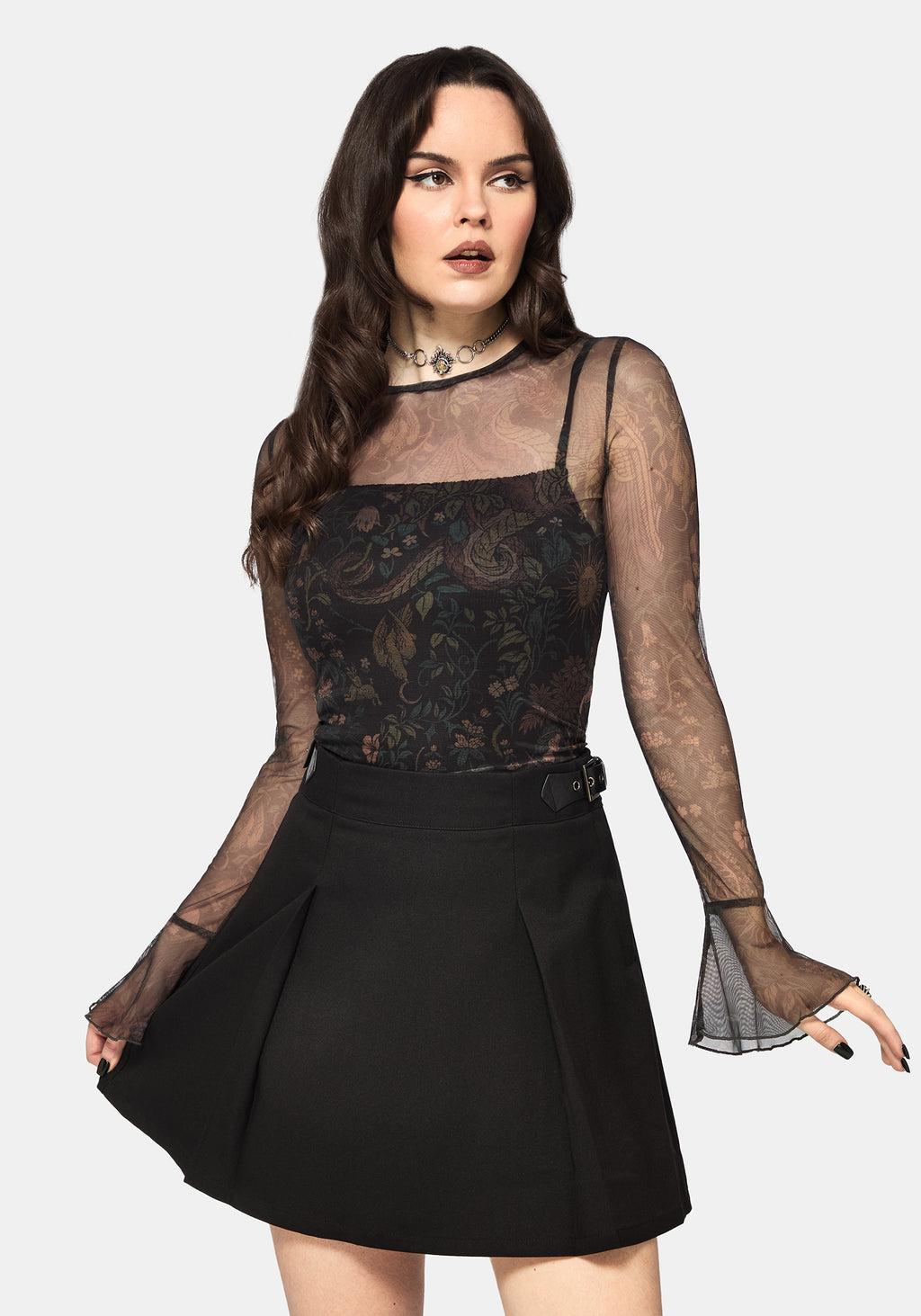 Haunt Medieval Print Wrap Midi Shirt Dress Product Image