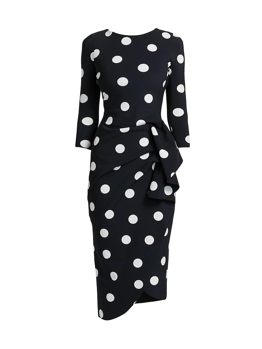 Womens Wang Polka Dot Draped Sheath Dress Product Image
