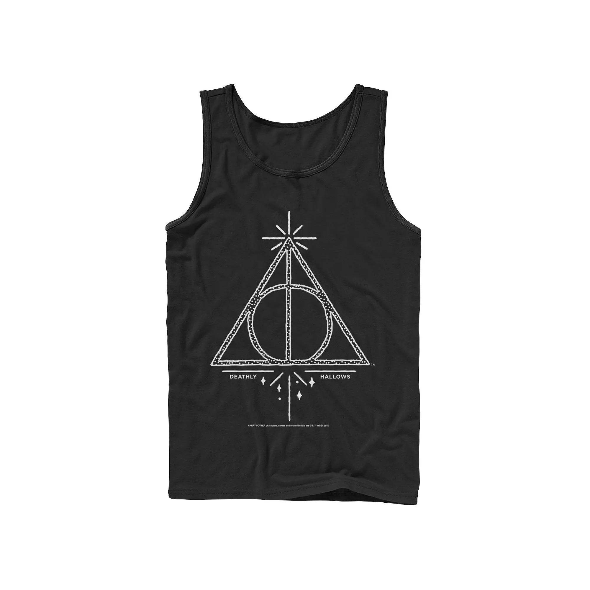 Men's Harry Potter Deathly Hallows Symbol Line Art Graphic Tank Top,  Product Image