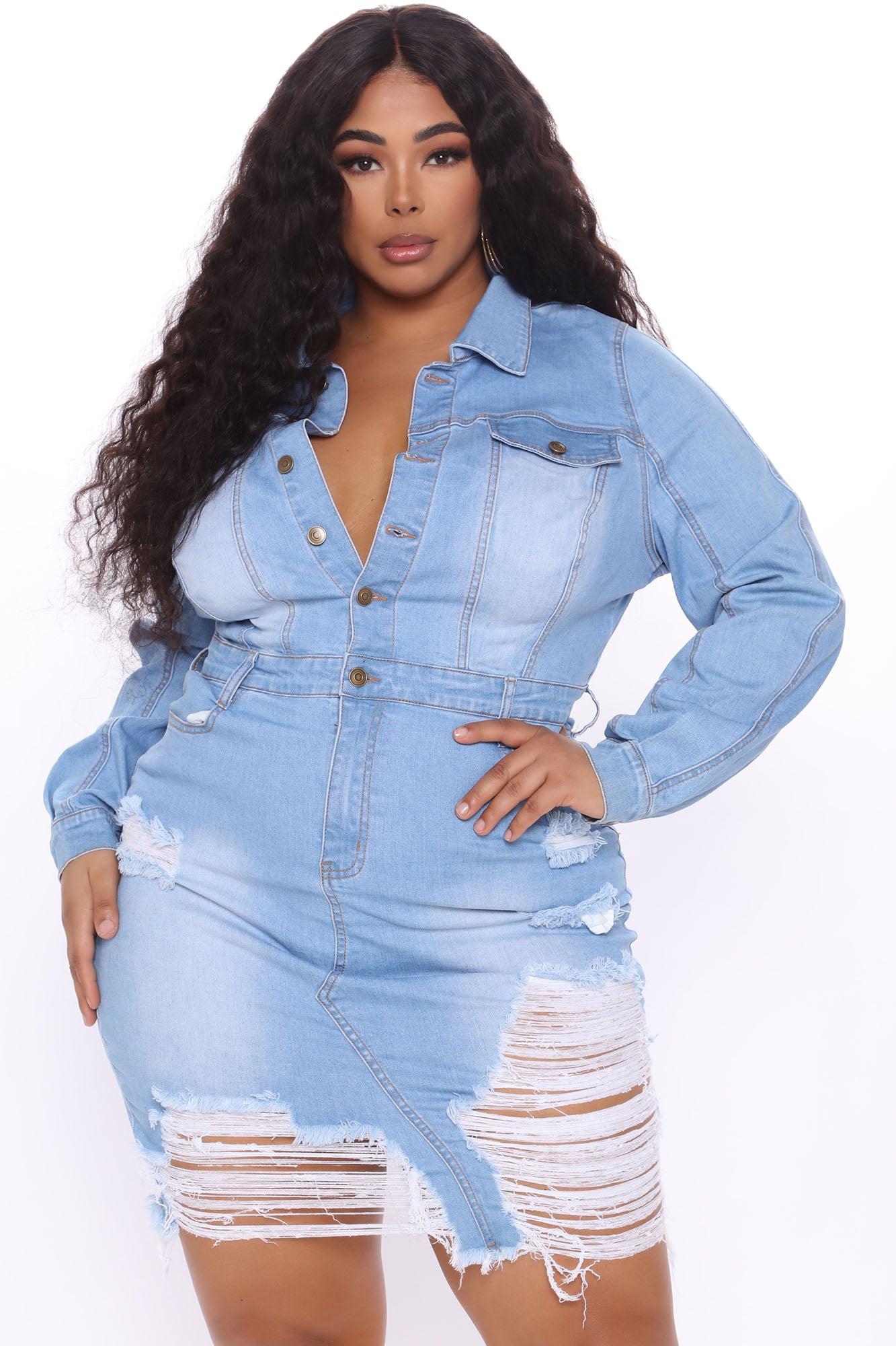 All About It Denim Midi Dress - Light Wash Product Image
