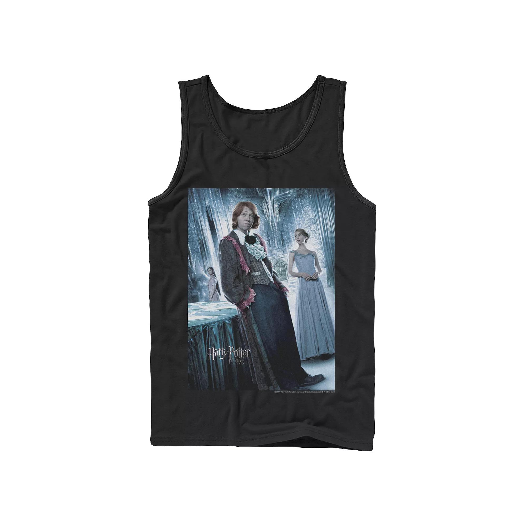 Men's Harry Potter Goblet Of Fire Ron Yule Ball Character Poster Graphic Tank Top, Size: XL, Black Product Image