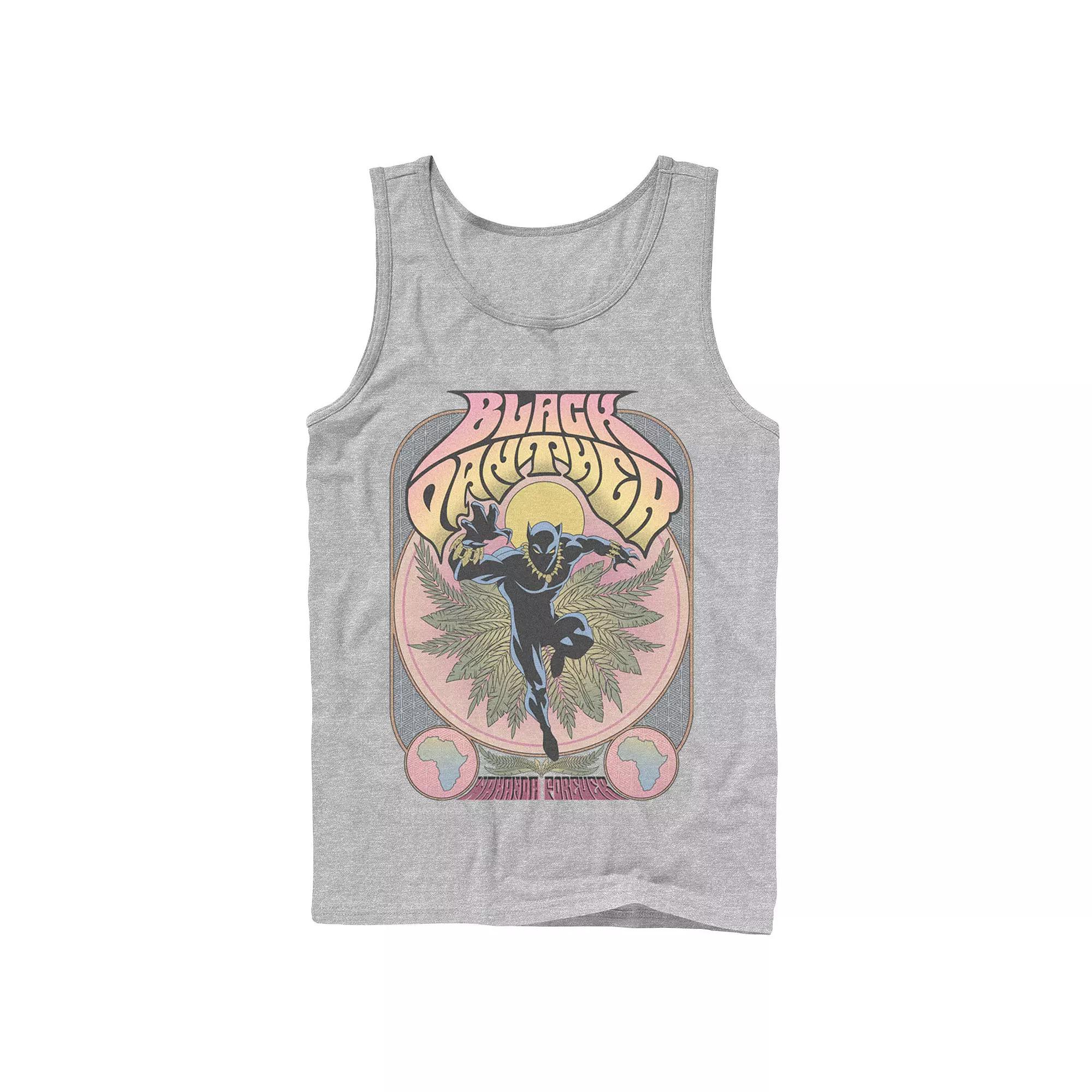Men's Marvel Black Panther Vintage 70's Poster Style Tank Top,  Product Image