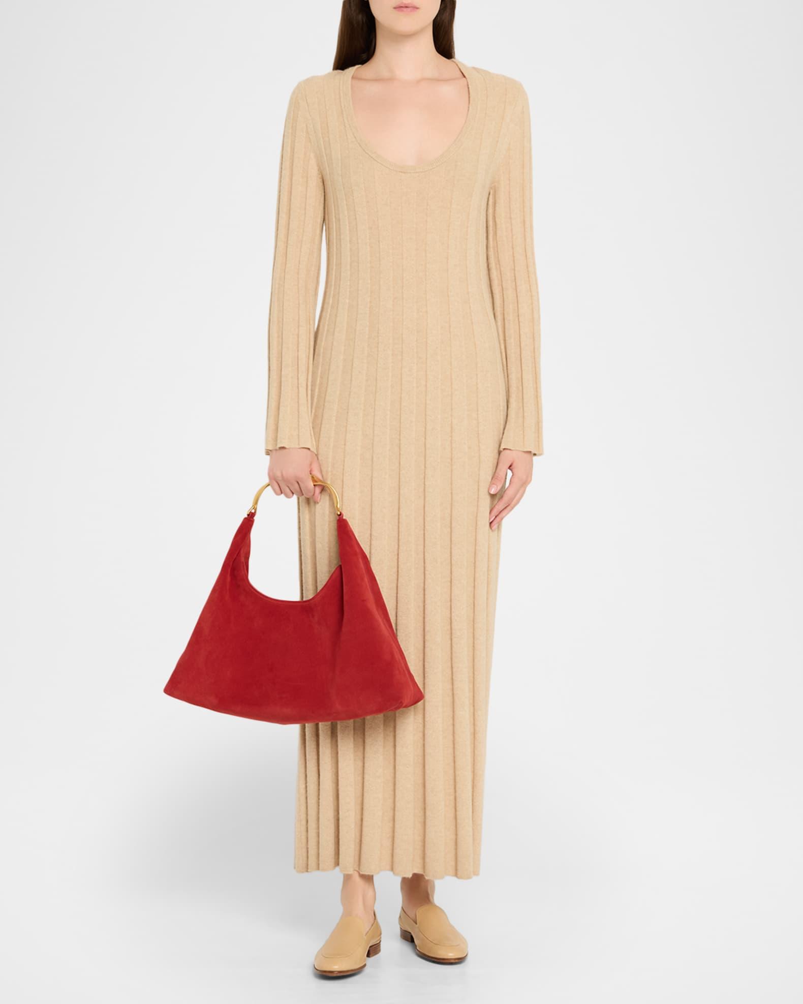 Nixi Suede Twist-Handle Hobo Bag Product Image