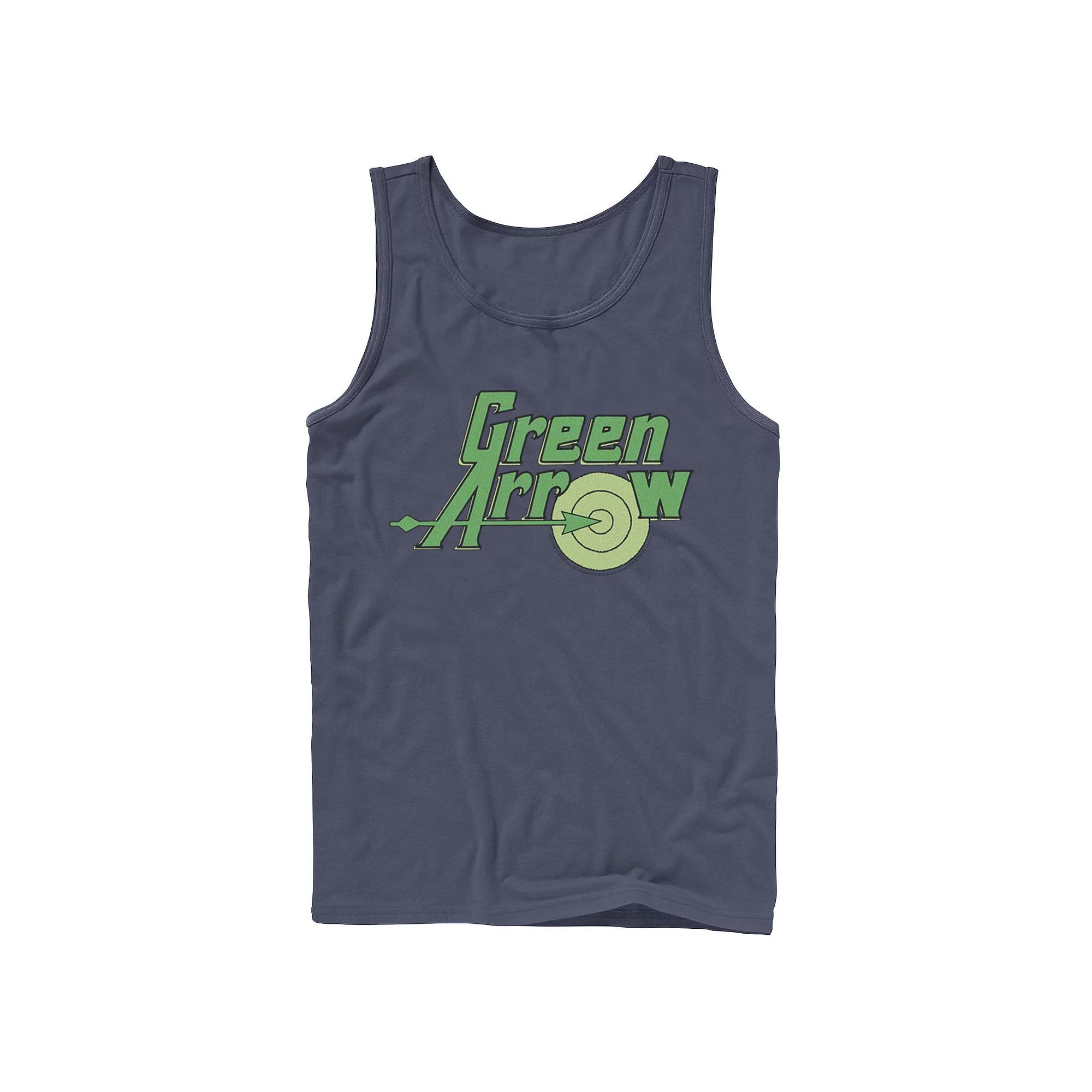 Men's DC Comics The Green Arrow Vintage Text Poster Tank Top,  Product Image