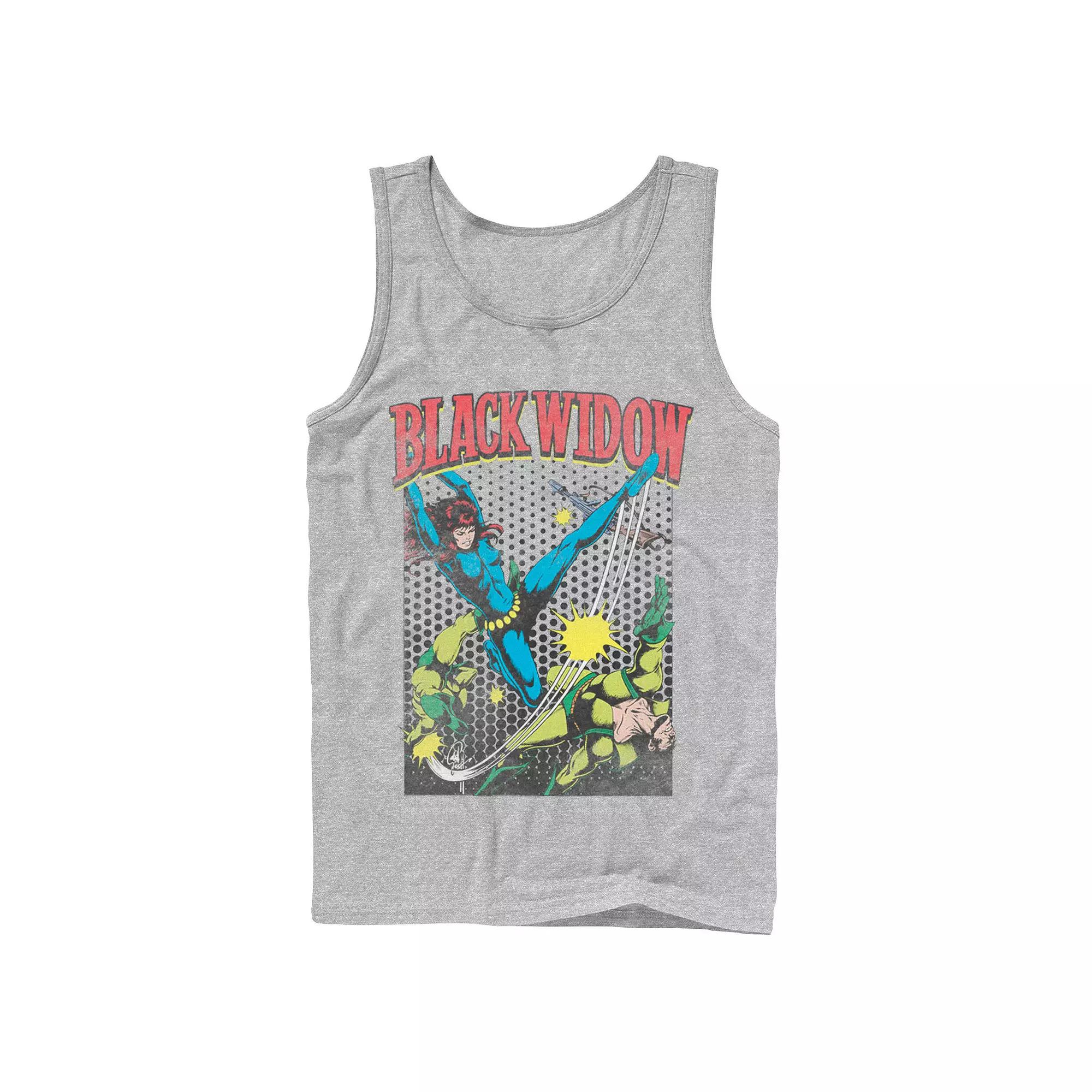 Men's Marvel Black Widow Classic Retro Comic Swing Tank Top,  Product Image