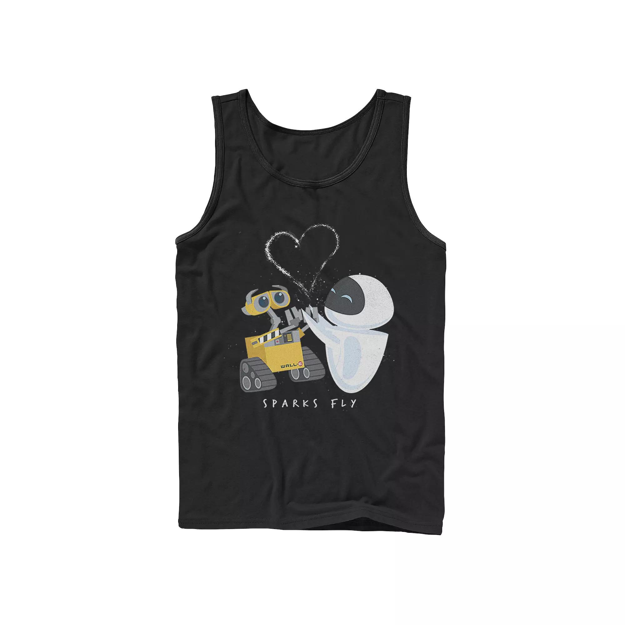 Disney / Pixar's WALL-E & Eve Men's Sparks Fly Portrait Tank Top,  Product Image