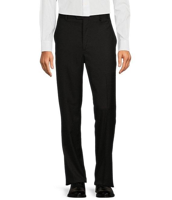 Roundtree & Yorke Luxury Gabardine Ultimate Comfort Straight Fit Flat Front Dress Pants Product Image