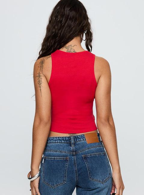 Boot Scootin Graphic Tank Top Red Product Image