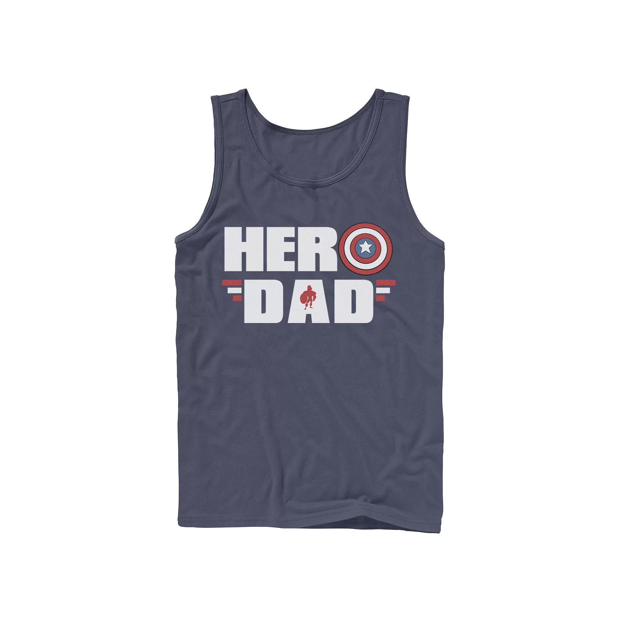Men's Marvel Father's Day Captain America Shield Hero Dad Logo Tank Top, Size: Small, Blue Product Image