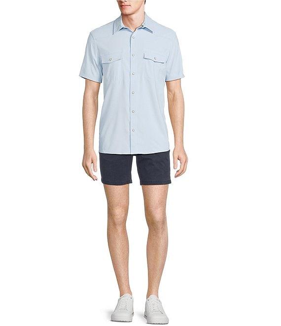 Rowm Performance Rec + Relax Short Sleeve Western Solid Textured Shirt Product Image