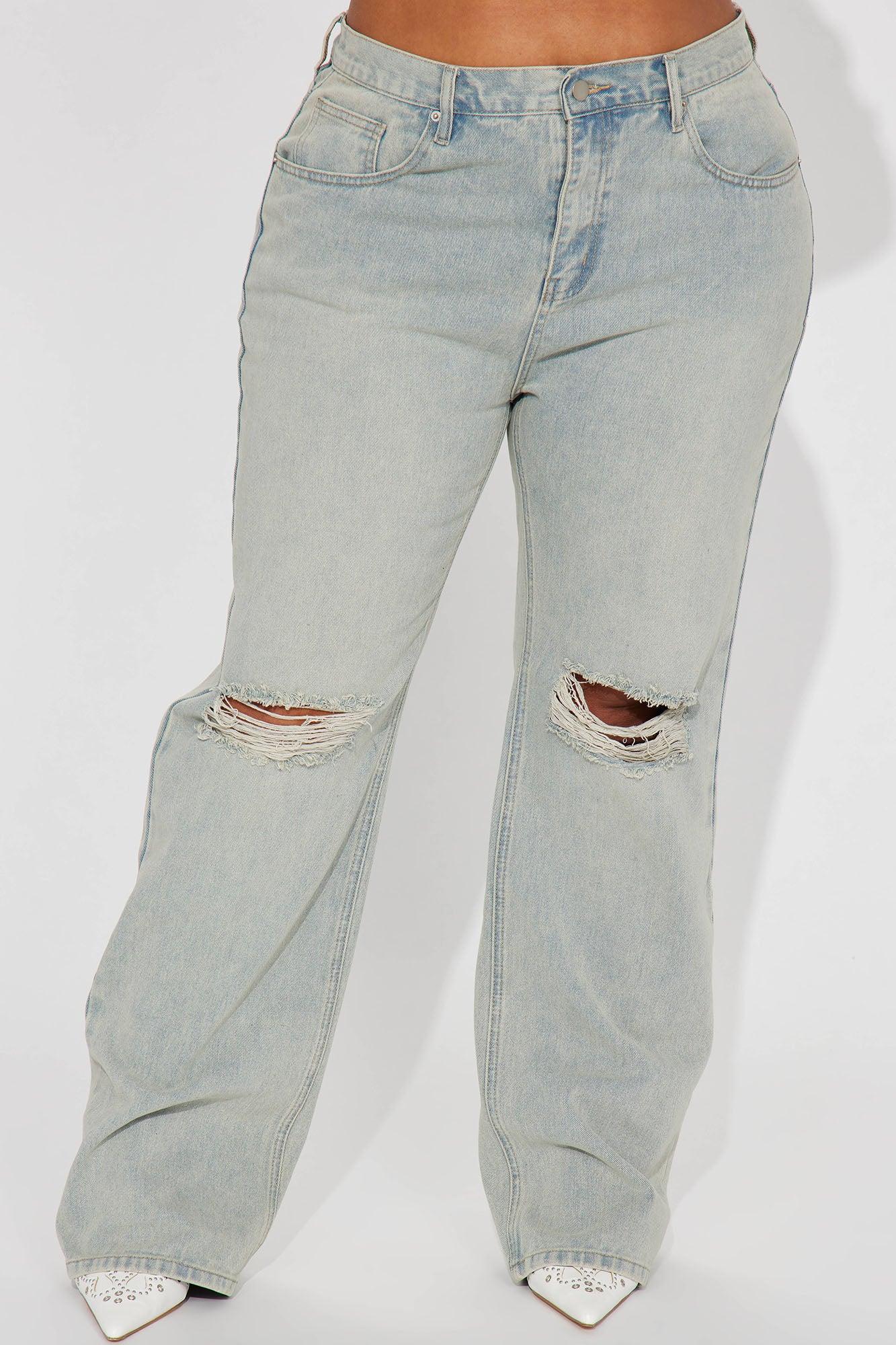 Far Away Tinted Non Stretch Straight Leg Jeans - Light Wash Product Image