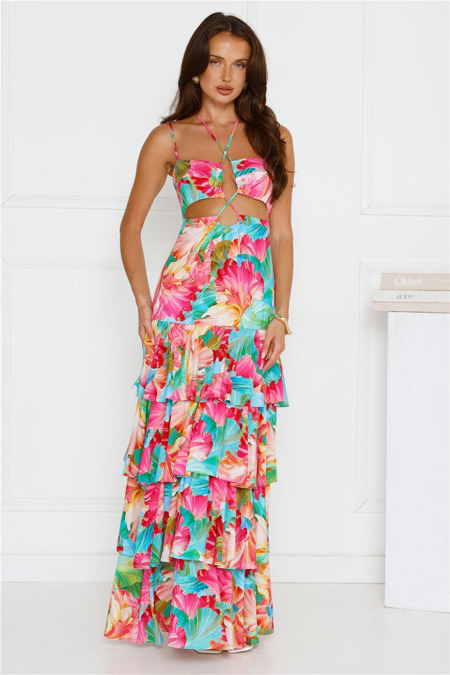 Fiesta In Paradise Maxi Dress Floral Product Image
