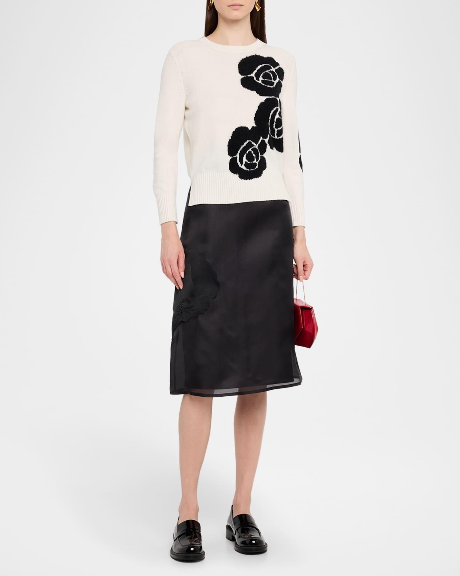 3D Anemone Cashmere-Silk Crewneck Sweater Product Image