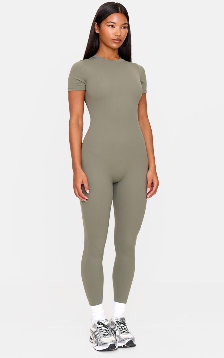 Olive Ultimate Sculpt Short Sleeved Unitard Product Image