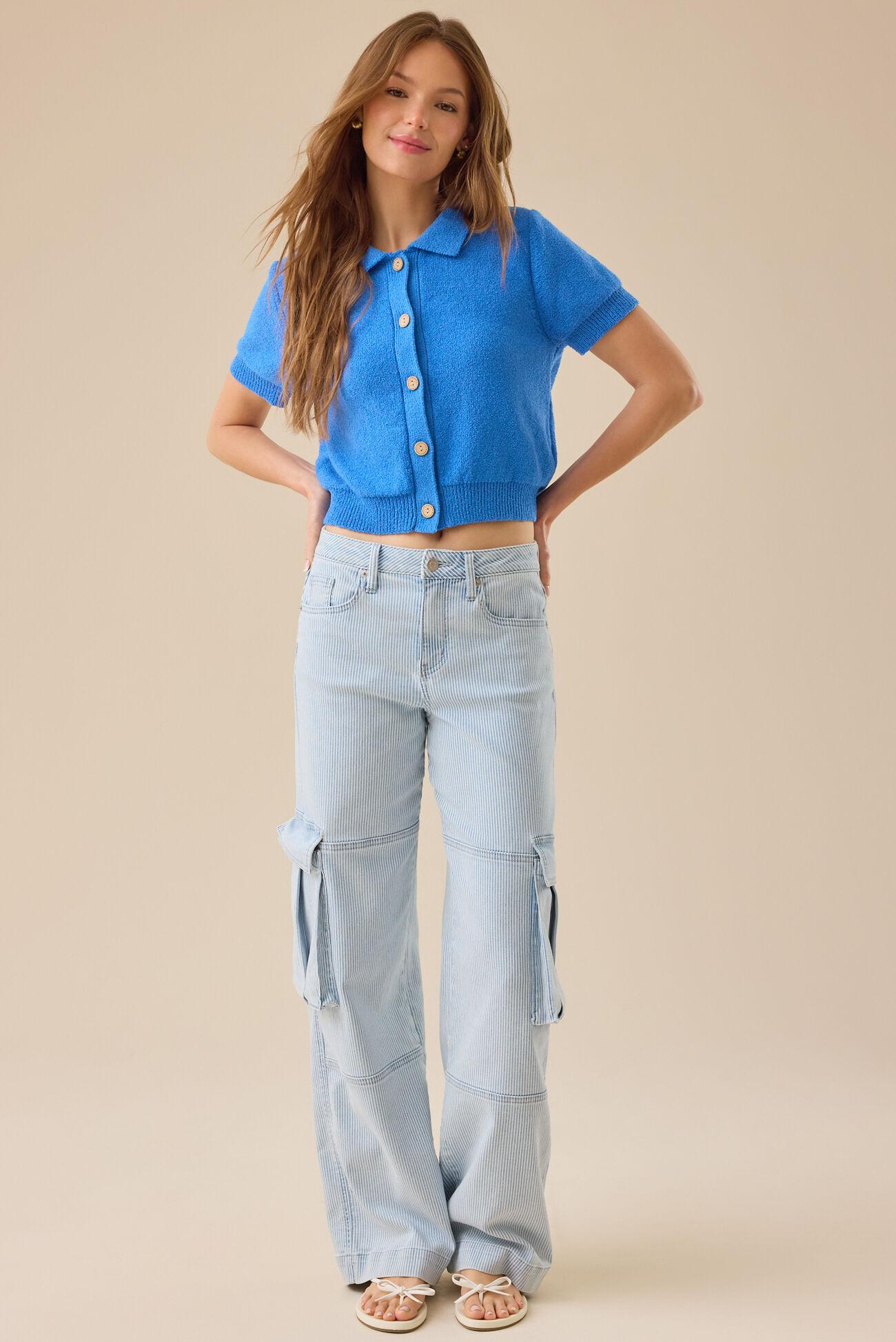 Madison Button Up Knit Top Product Image