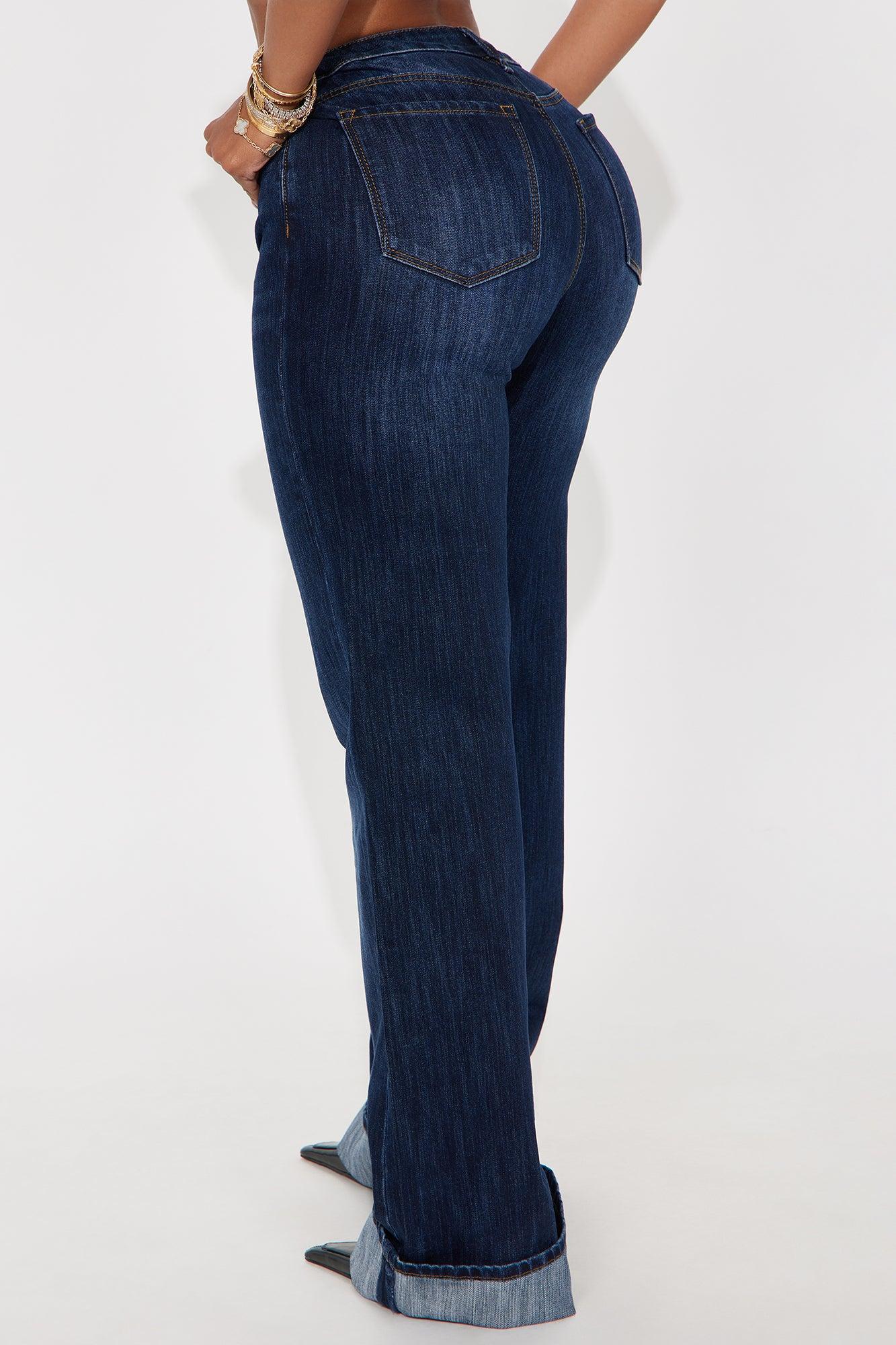 Tall On My Radar Cuffed Straight Leg Jeans - Dark Wash Female Product Image