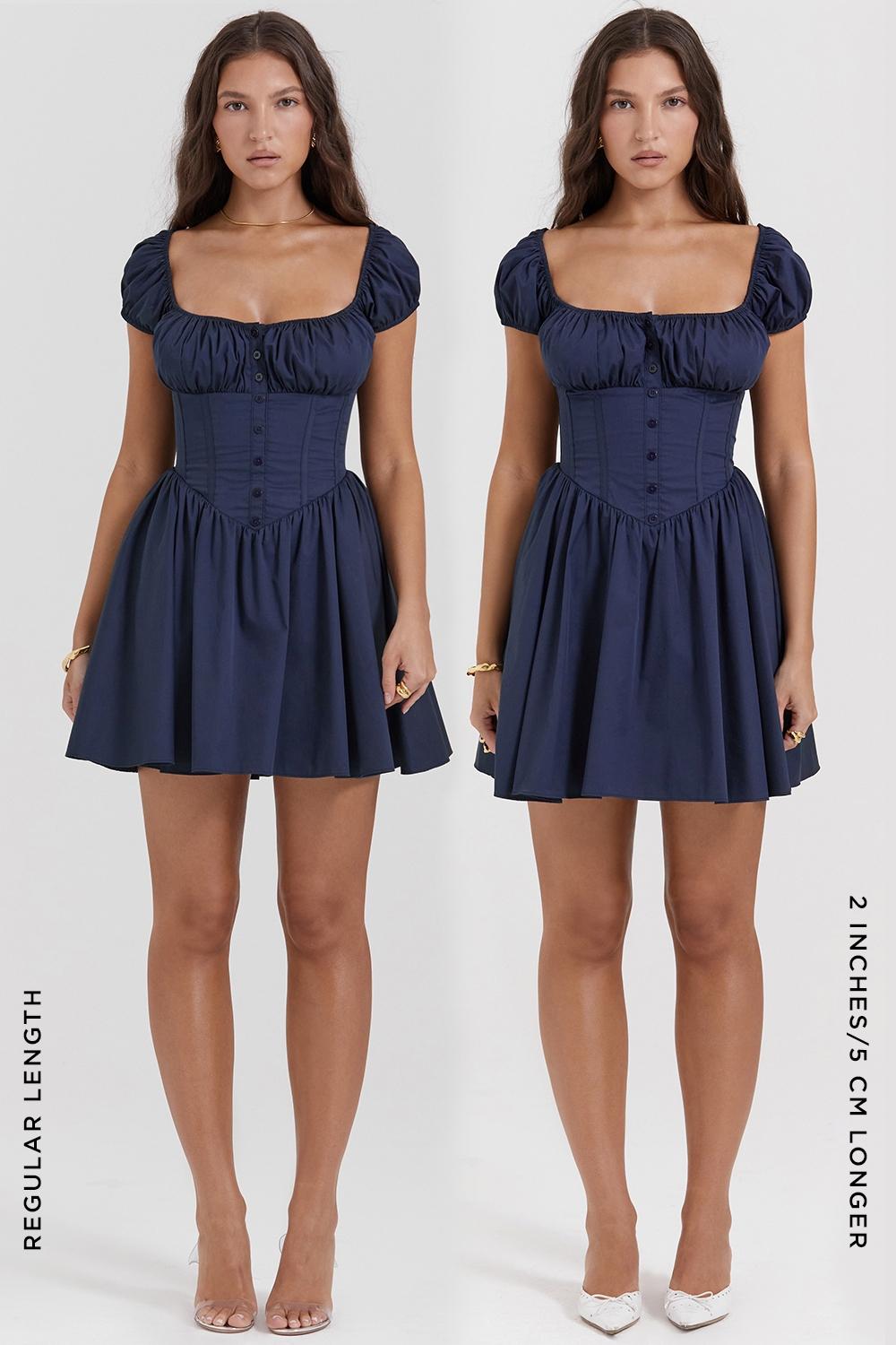 Nala  french navy gathered mini dress - sale Product Image